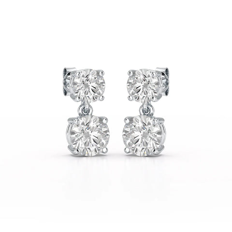 Classic Radiance - 5.10 CT Round Cut Lab Diamond Earrings