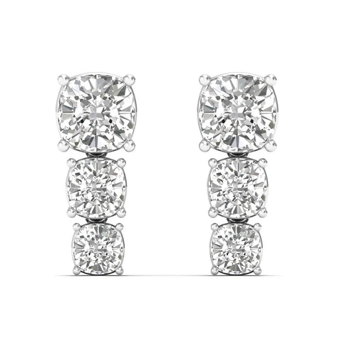 Radiant Brilliance - Cushion Cut Lab Grown Diamond Earrings
