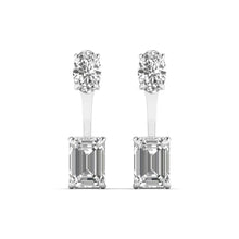 Radiant Glamour Emerald & Oval Shaped Diamond Earrings